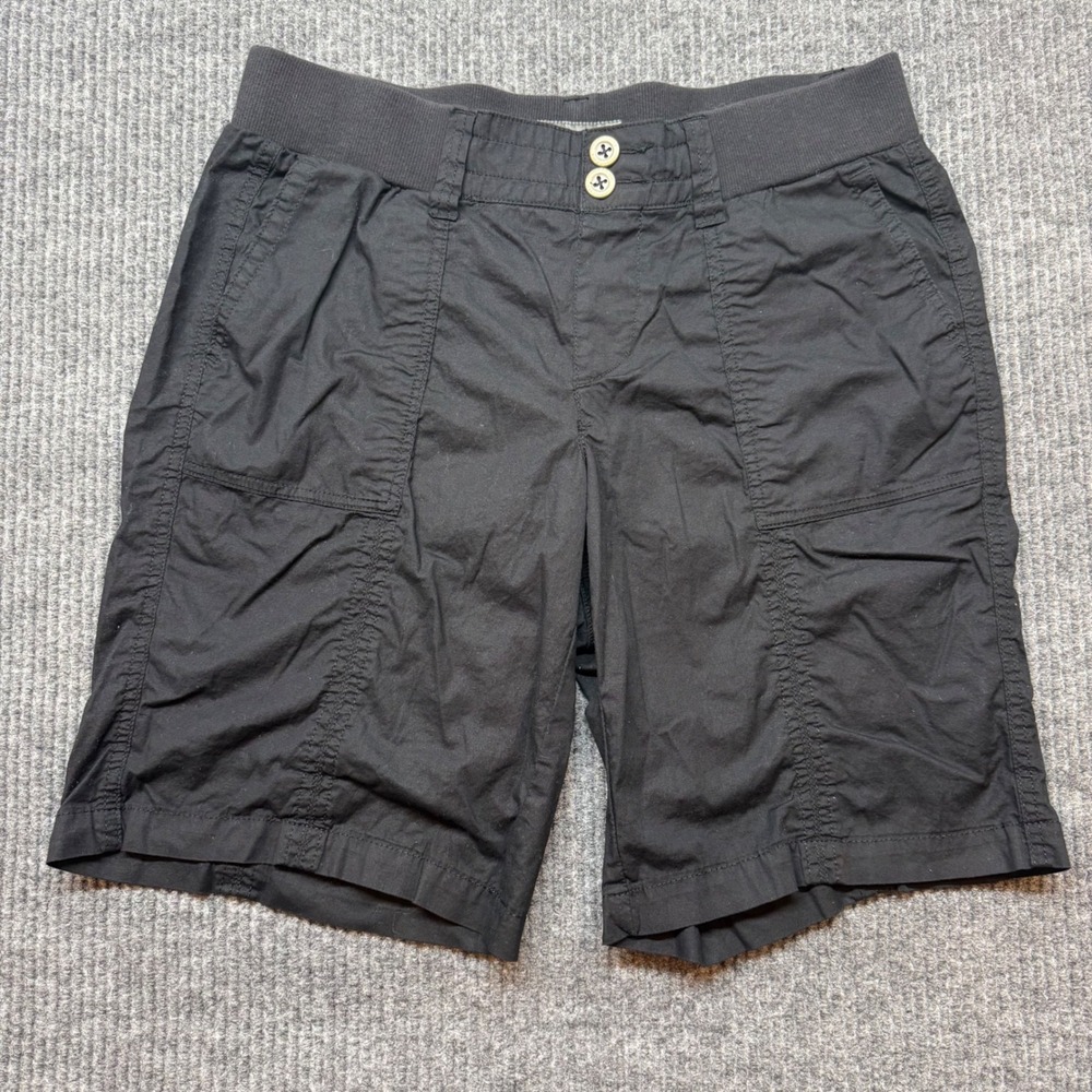Torrid Womens Black Cargo Bermuda Shorts Feel The Fit Cotton Spandex Size 10 00R